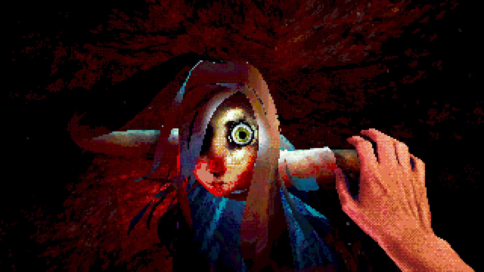 When not solving puzzles, you spend your time admiring the view. The game's graphics mimic the PlayStation 1 era, with large pixels depicting moments from the protagonist's life.